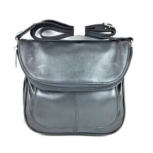 Organizzi Leather Expandable Boho Saddle Satchel Shoulder CrossBody Bag Purse BK